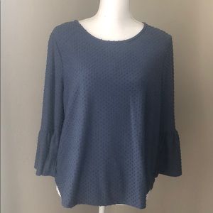 Blue top w/zipper back size large